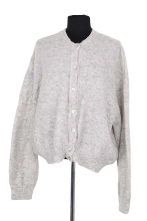 Cardigan American Vintage Gris en Laine, taille L - Seconde Main
