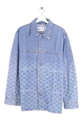 Veste Off White Bleu en Coton, taille L - Seconde Main