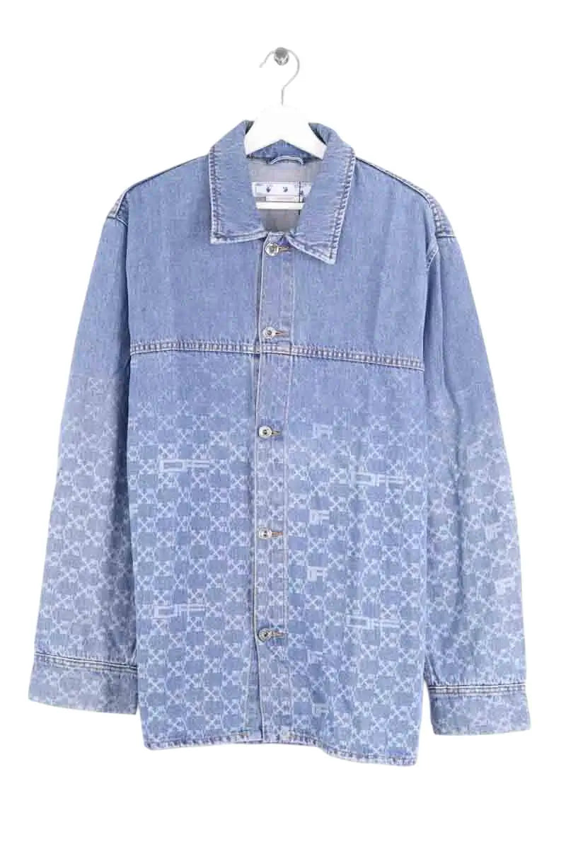 Veste Off White Bleu en Coton, taille L - Seconde Main