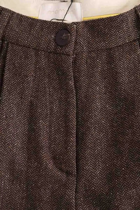 Pantalon large Momoni Marron en Laine
