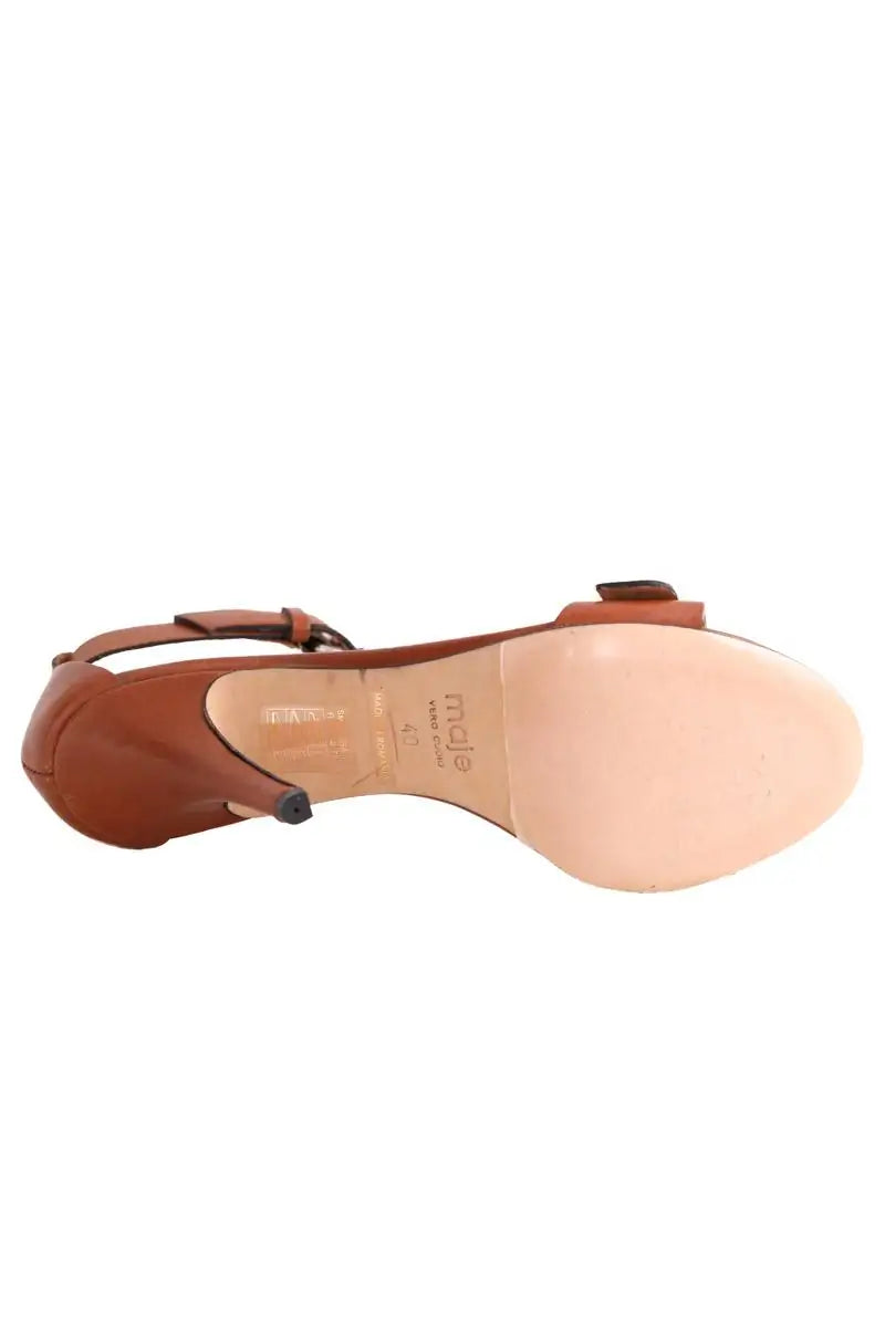 Talons Maje Camel en Cuir