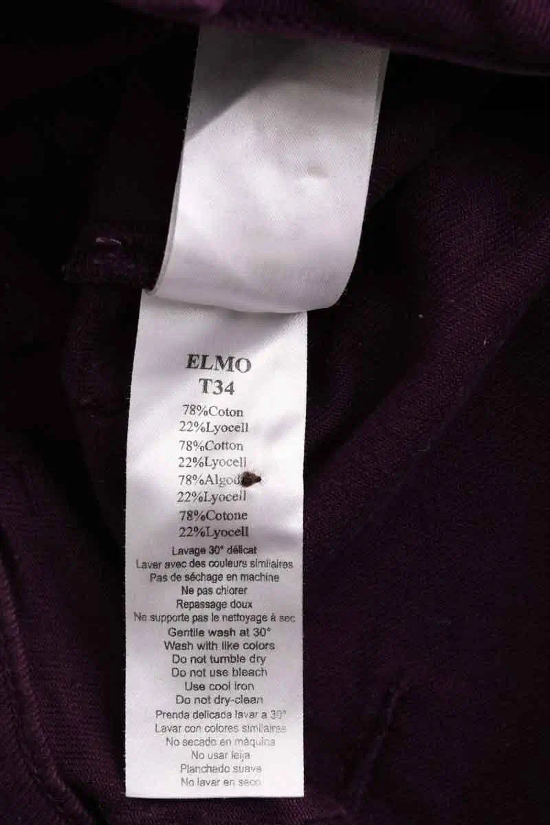 Pantalon droit Des Petits Hauts Violet en Coton