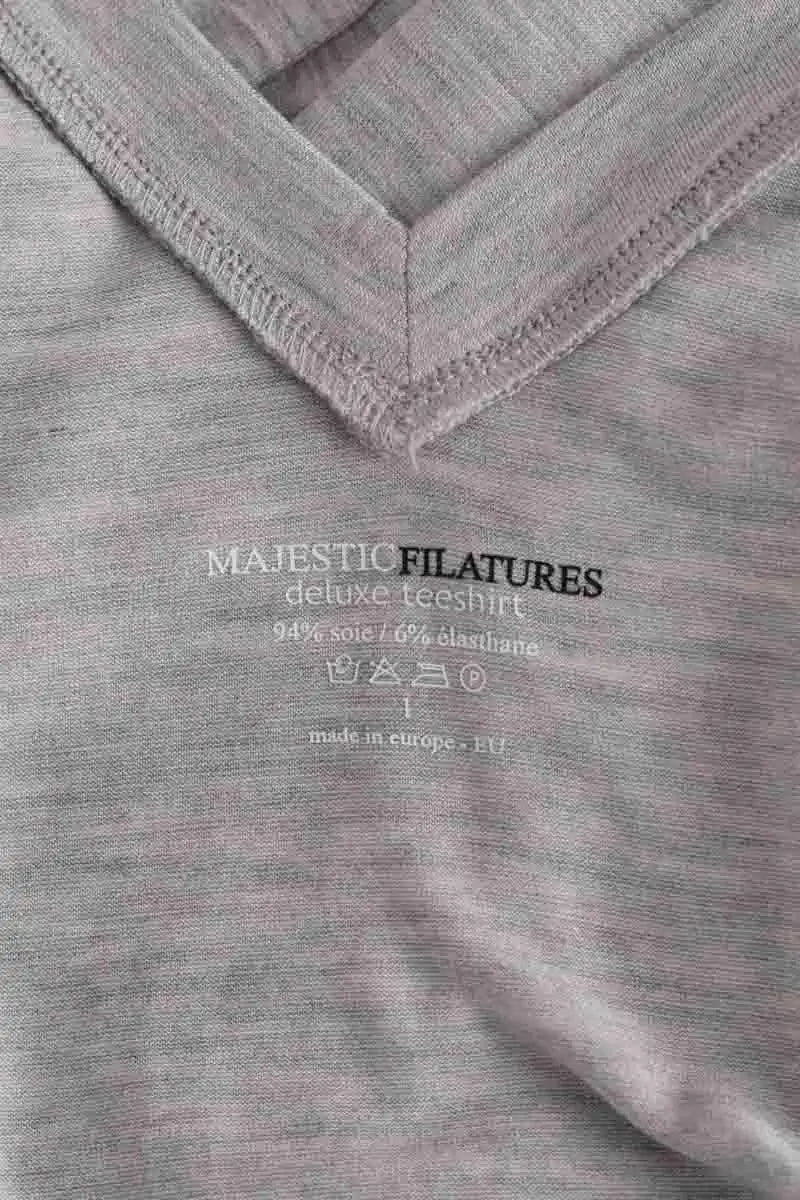 T-shirt Majestic Filatures Gris en Coton