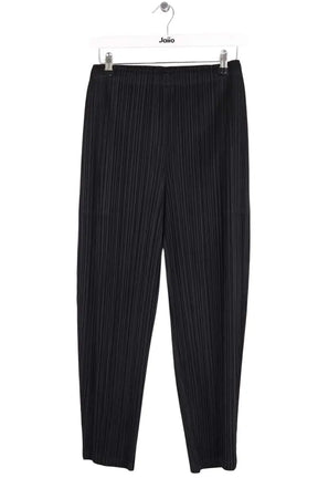 Pantalon droit Pleats Please Noir en Synthétique, taille S - Seconde Main
