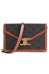 Sac à bandoulière Celine Triomphe Maillon Chain Marron en Cuir - Seconde Main