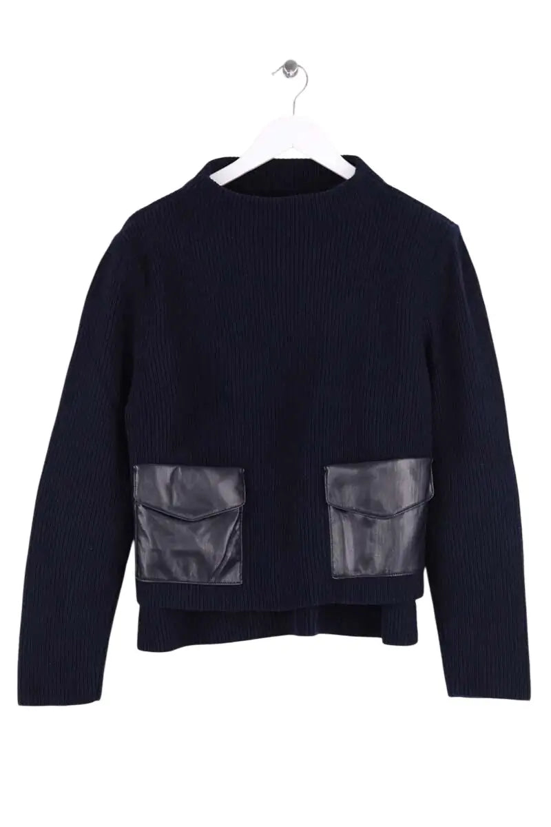 Pull col montant Natan Marine en Laine, taille S - Seconde Main