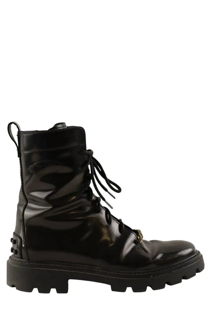 Boots à lacets Tod's Noir en Cuir, taille 38 - Seconde Main