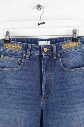 Jean large Paco Rabanne Bleu en Coton