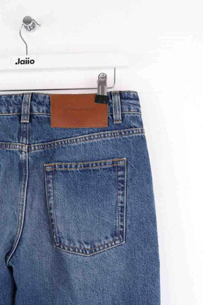 Jean large Victoria Beckham Bleu en Coton