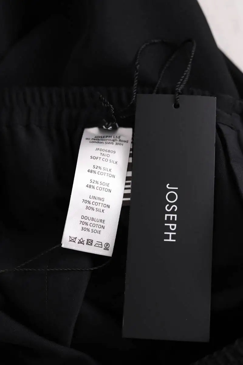 Pantalon Carot Joseph Noir en Soie