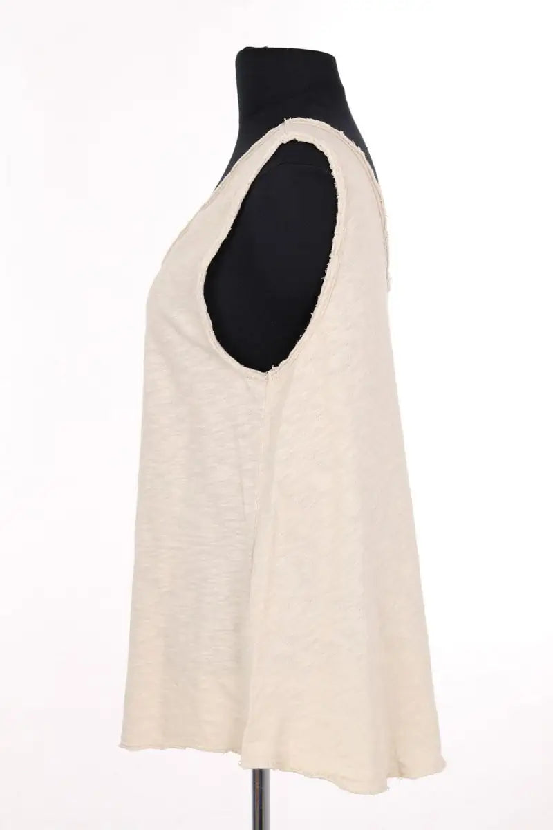 Top sans manche American Vintage Beige en Coton
