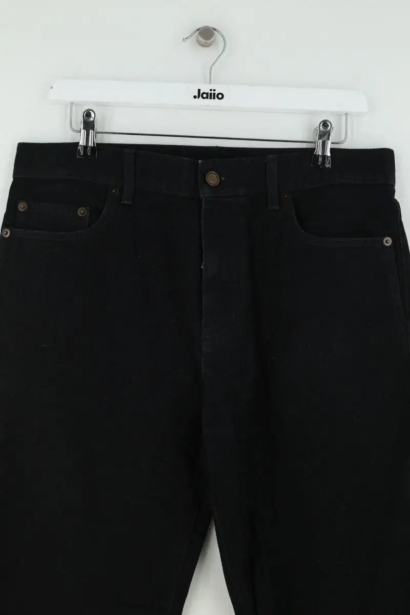Jean droit Saint Laurent Noir en Coton