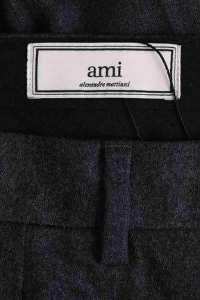 Pantalon droit Ami Anthracite en Laine