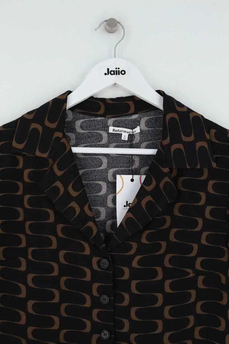 Top Reformation Noir en Viscose
