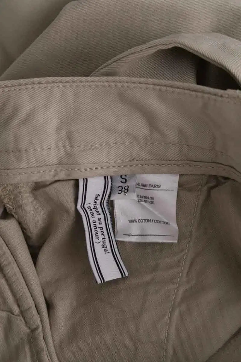 Pantalon droit Ami Beige en Coton