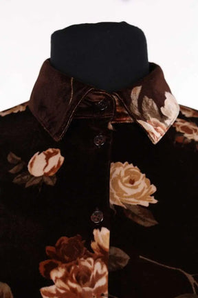 Chemise Rouje Marron en Velours