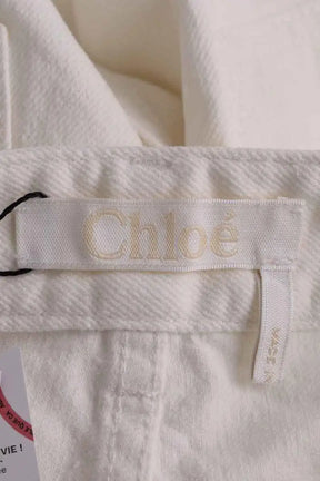 Jean droit Chloé Beige en Coton