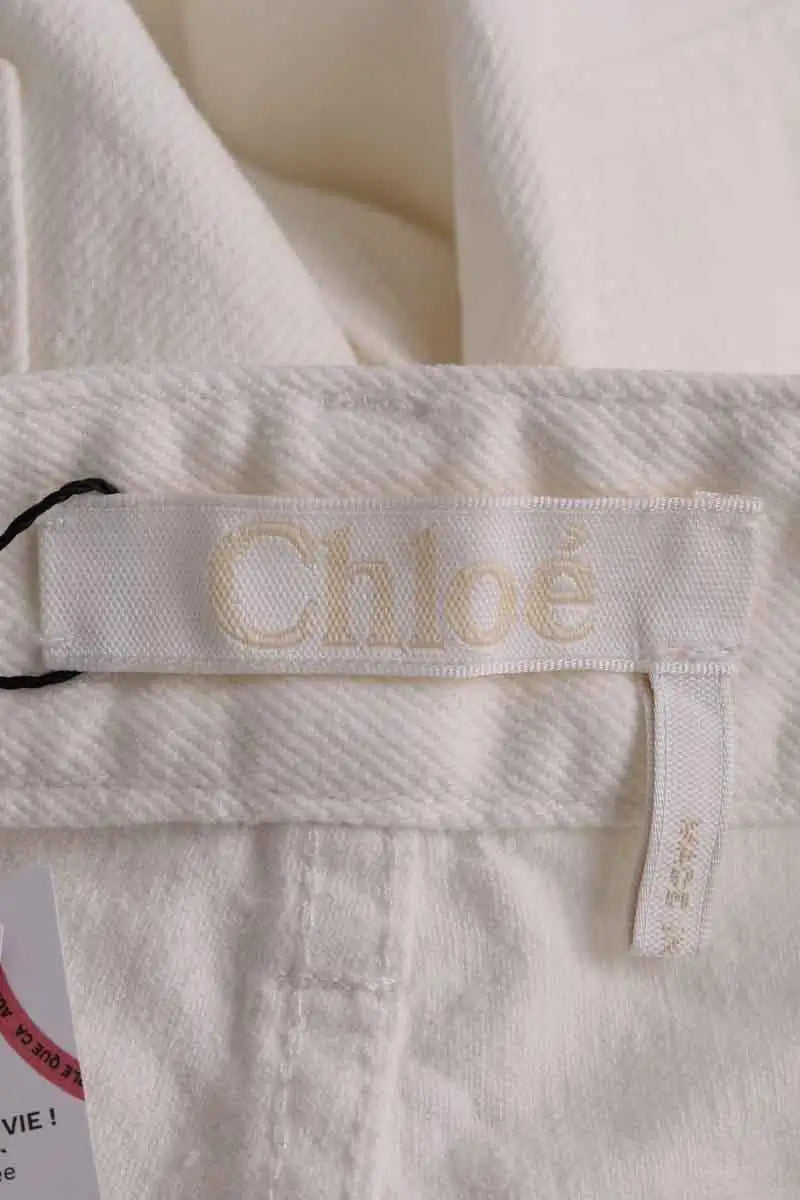 Jean droit Chloé Beige en Coton