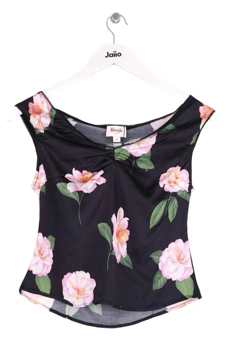 Top sans manche Rouje Noir en Viscose, taille M - Seconde Main
