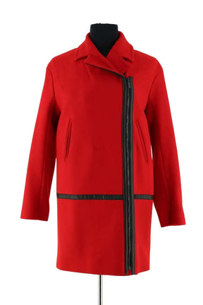 Manteau Gerard Darel Rouge en Laine, taille XS - Seconde Main
