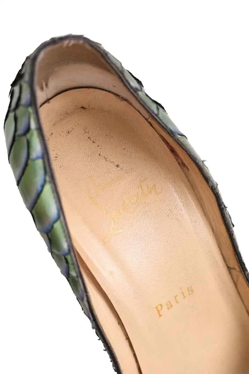 Talons Christian Louboutin Vert en Cuir