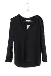 Blouse Sandro Noir en Soie, taille S - Seconde Main