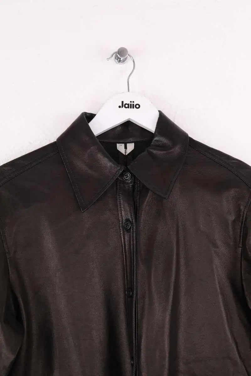 Chemise Arket Noir en Cuir