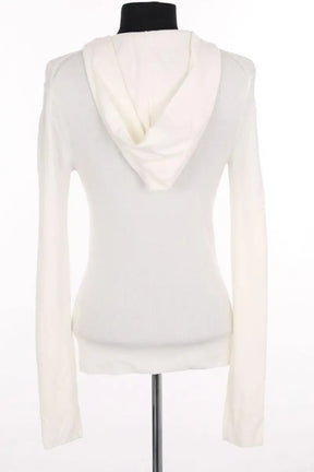 Pull ME + EM Stretch rib layering hoodie Ecru en Laine