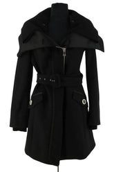 Manteau Pinko Noir en Laine, taille M - Seconde Main