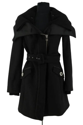 Manteau Pinko Noir en Laine, taille M - Seconde Main