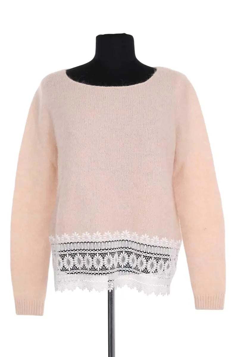 Pull Sézane Ecru en Laine, taille S - Seconde Main