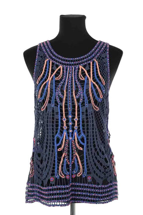 Top Antik Batik  Bleu