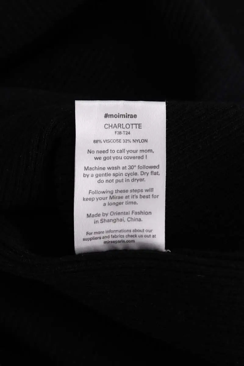 Top Mirae Paris Charlotte Noir en Viscose