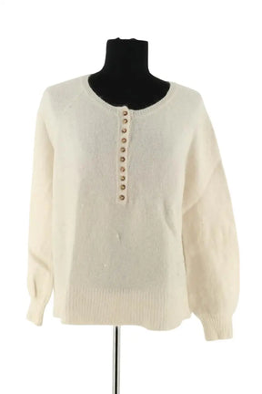 Pull Sézane Blanc en Laine, taille XL - Seconde Main
