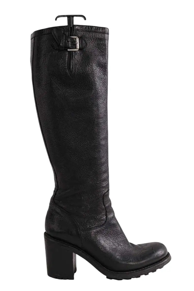 Bottes Free Lance Noir en Cuir, taille 38 - Seconde Main