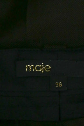 Pantalon droit Maje Marron en Laine
