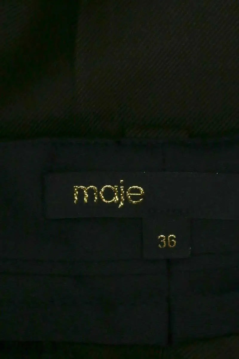 Pantalon droit Maje Marron en Laine