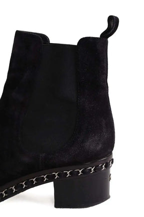 Boots à boucles Chanel Noir en Daim