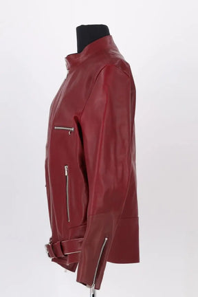 Veste Alice Balas Bordeaux en Cuir