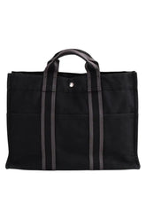 Cabas Hermès Toto Noir en Tissu - Seconde Main