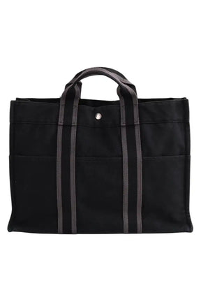Cabas Hermès Toto Noir en Tissu - Seconde Main