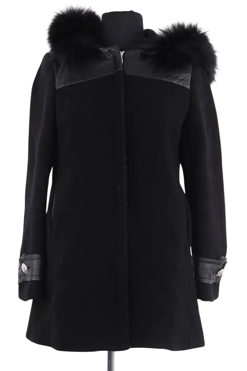 Manteau Claudie Pierlot Noir en Fourrure, taille S - Seconde Main