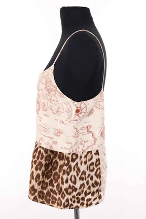 Top sans manche La Prestic Ouiston Beige en Soie