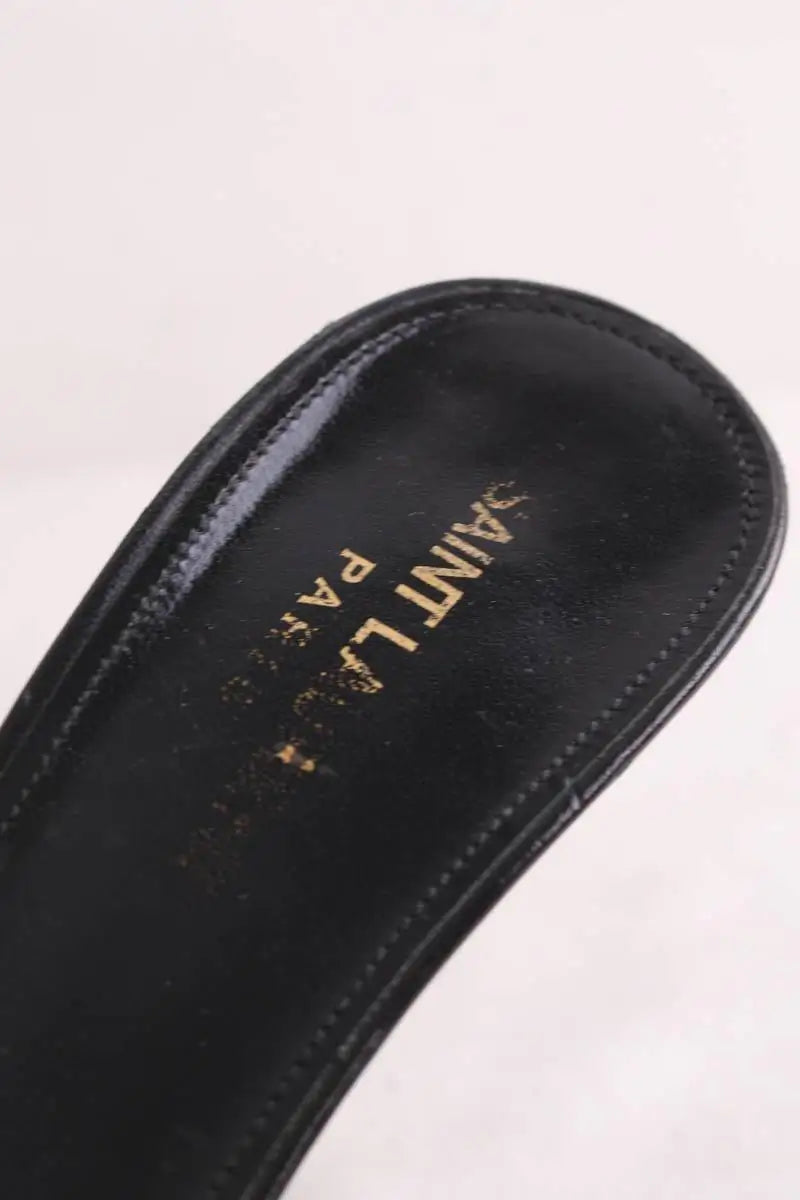 Talons Saint Laurent Noir en Cuir
