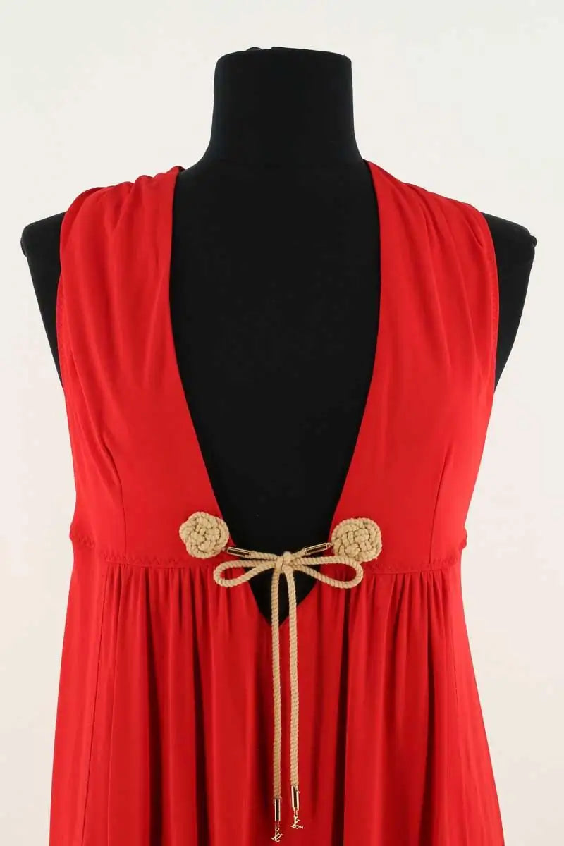 Robe Louis Vuitton Rouge en Viscose