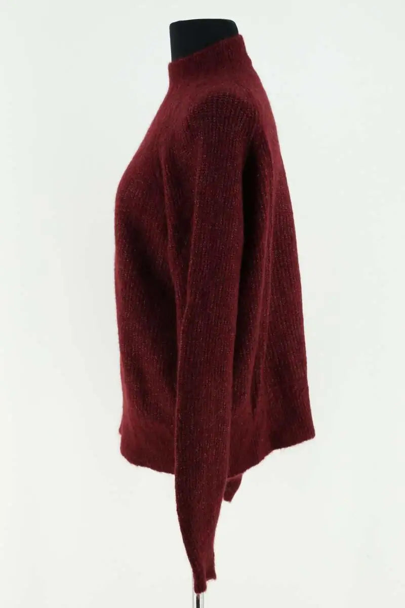 Pull Sézane Bordeaux en Laine