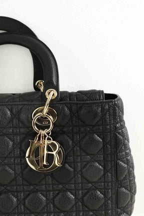 Sac à main Dior Lady Dior Noir en Cuir