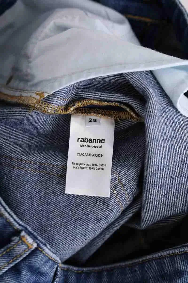 Jean large Paco Rabanne Bleu en Coton