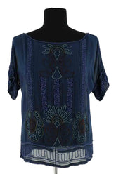 Blouse Antik Batik Bleu en Synthétique, taille L - Seconde Main