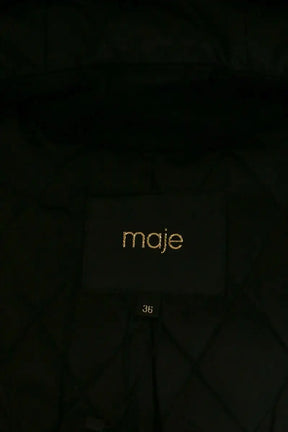 Manteau Maje Noir en Fourrure
